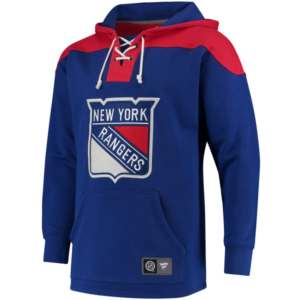 NEW YORK RANGERS Men's True Classic Lace-Up Pocket Fleece Pullover Hoodie