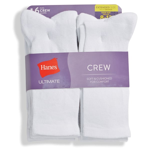 Hanes Womens Ultimate Crew Socks 6 Pack Bobs Stores