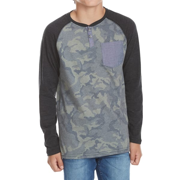 OCEAN CURRENT Boys' Drill Camo Henley Shirt