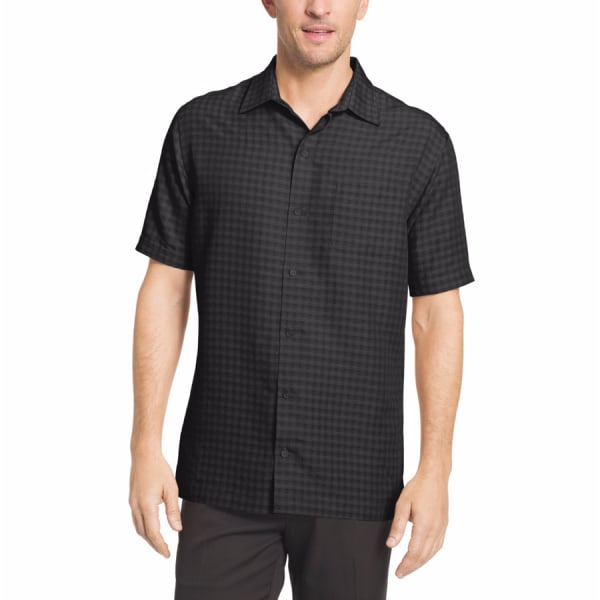 VAN HEUSEN Men's Non-Solid Plaid Woven Short-Sleeve Shirt