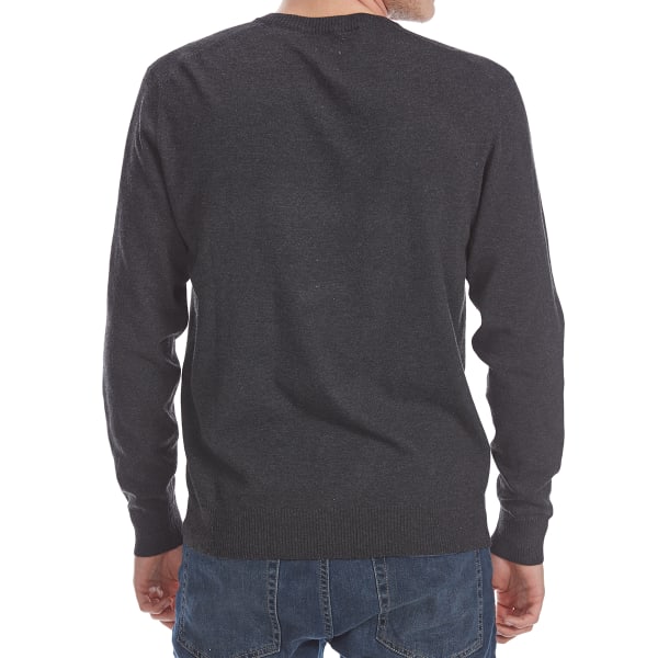 RUGGED TRAILS Men's Solid V-Neck Long-Sleeve Sweater