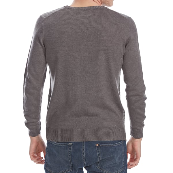 RUGGED TRAILS Men's Herringbone V-Neck Long-Sleeve Sweater