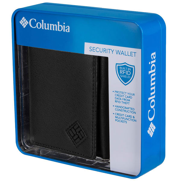 COLUMBIA Men's RFID Blocking Trifold Security Wallet