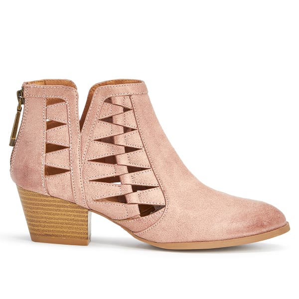 QUPID Women's Travis-03 Cutout Booties, Blush