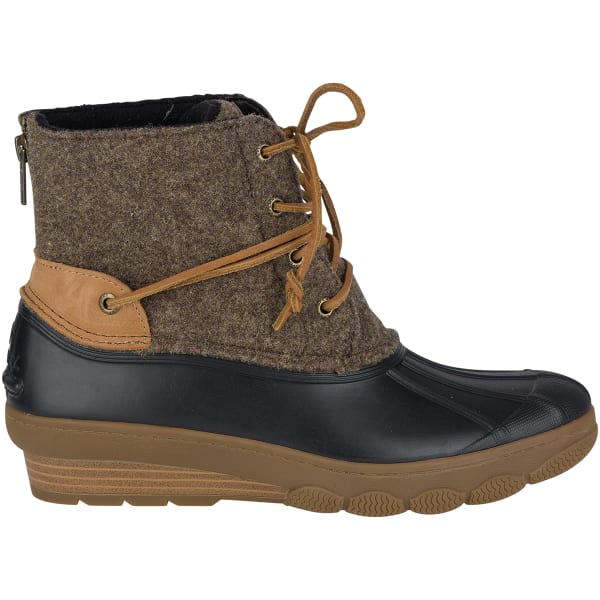 SPERRY Women's 6 in. Saltwater Wedge Tide Wool Duck Boots, Brown/Canteen