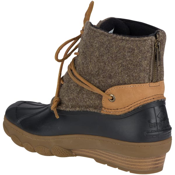 SPERRY Women's 6 in. Saltwater Wedge Tide Wool Duck Boots, Brown/Canteen