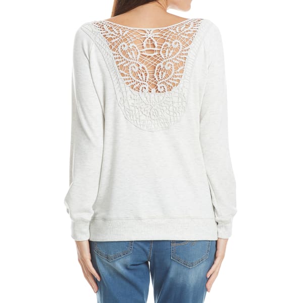 THYME & HONEY Women's Back Lace Detail Knit Long-Sleeve Shirt