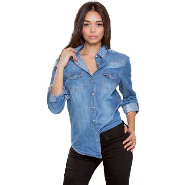 YMI Junior Chambray Button-Up Shirt