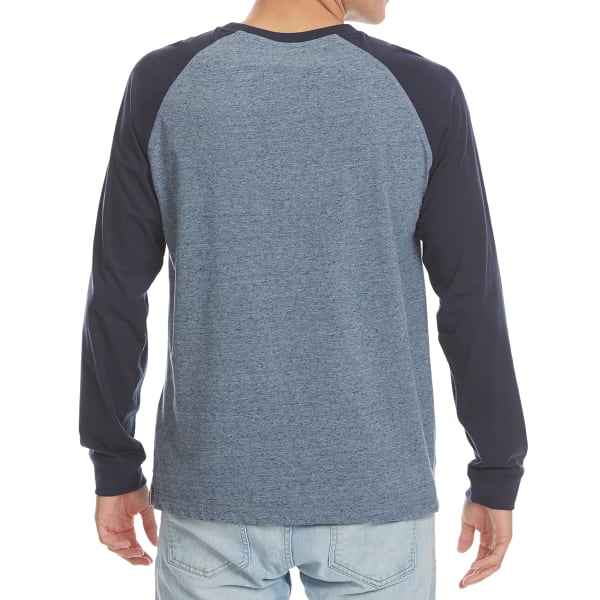 NORTH HUDSON Men's Fleck Raglan Crewneck Long-Sleeve Tee