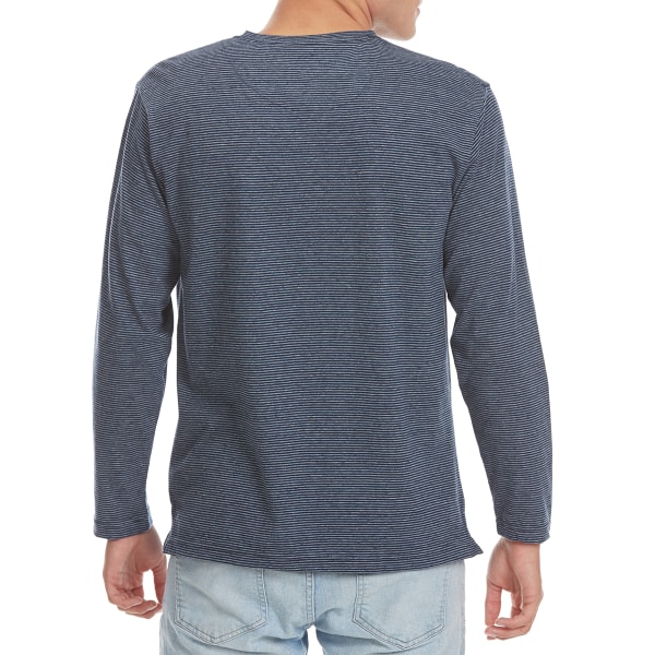 NORTH HUDSON Men's Fleck-Stripe Henley Long-Sleeve Shirt