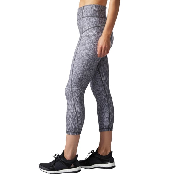 ADIDAS Women's Performer High-Rise Heathered Ikat ¾-Length Tights