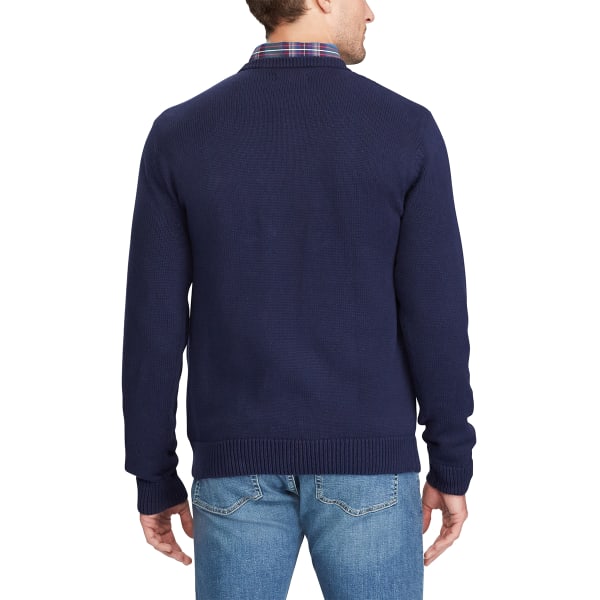 CHAPS Men's Solid Crewneck Long-Sleeve Sweater