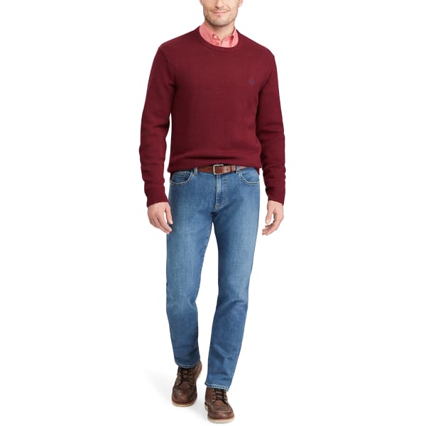 CHAPS Men's Solid Crewneck Long-Sleeve Sweater