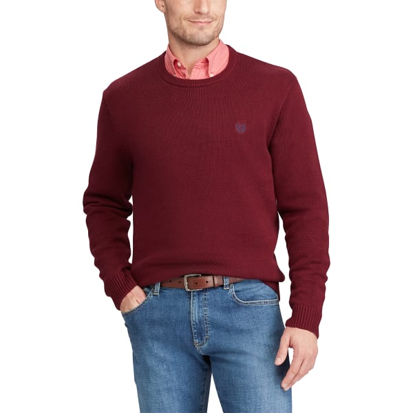 CHAPS Men's Solid Crewneck Long-Sleeve Sweater