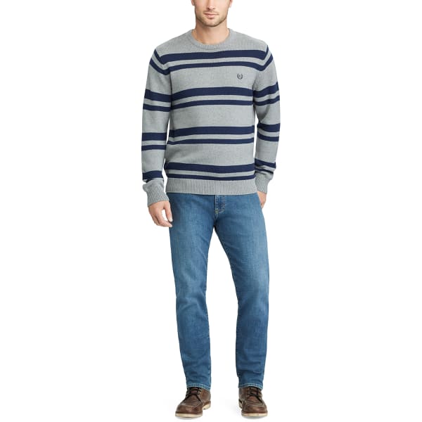 CHAPS Men's Striped Crewneck Long-Sleeve Sweater