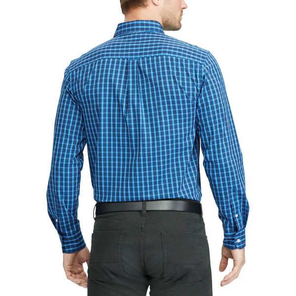 CHAPS Men's Stretch Grid Poplin Long-Sleeve Shirt