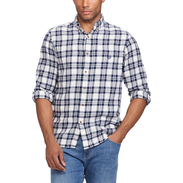 CHAPS Men's Plaid Flannel Performance Long-Sleeve Shirt