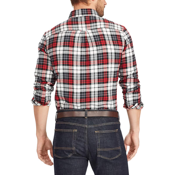 CHAPS Men's Plaid Flannel Performance Long-Sleeve Shirt