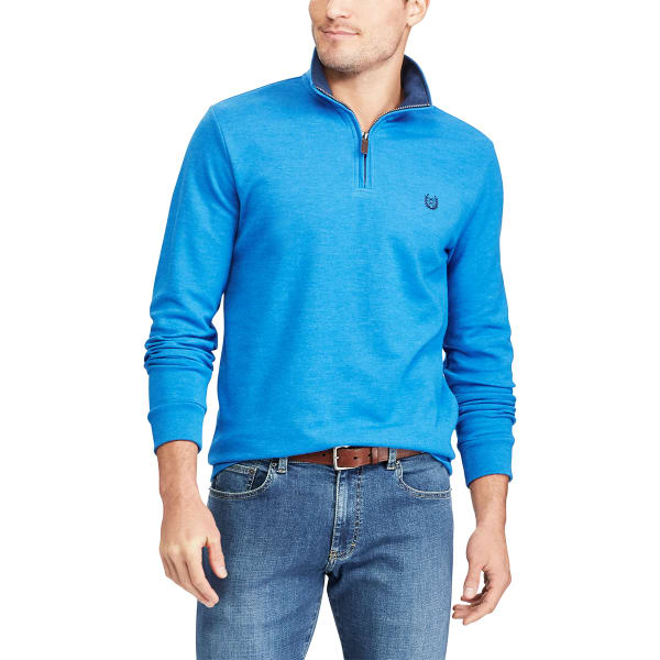 CHAPS Men's Solid 1/4 Zip Long-Sleeve Pullover