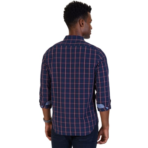 NAUTICA Men's Slim Fit Windowpane Plaid Shirt