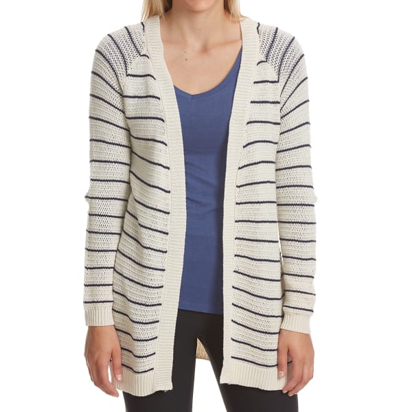 PINK ROSE Juniors' Striped Side Slit Cardigan