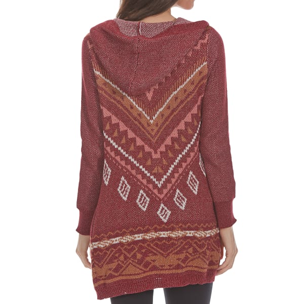 PINK ROSE Juniors' Navajo Hooded Cardigan