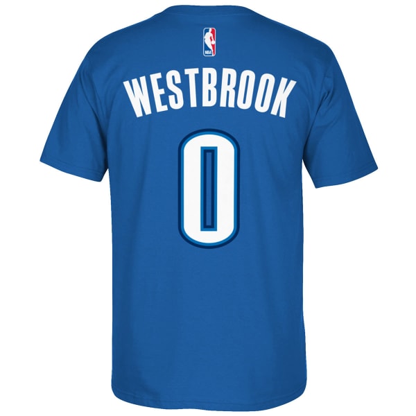 OKLAHOMA CITY THUNDER Men's Russell Westbrook #0 Name and Number Short-Sleeve Tee