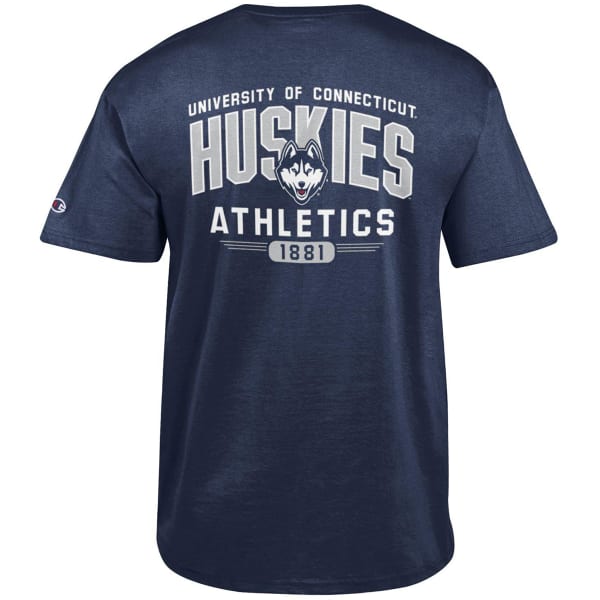 CHAMPION Men's UConn Big Soft Dual Blend Short-Sleeve Tee, Navy