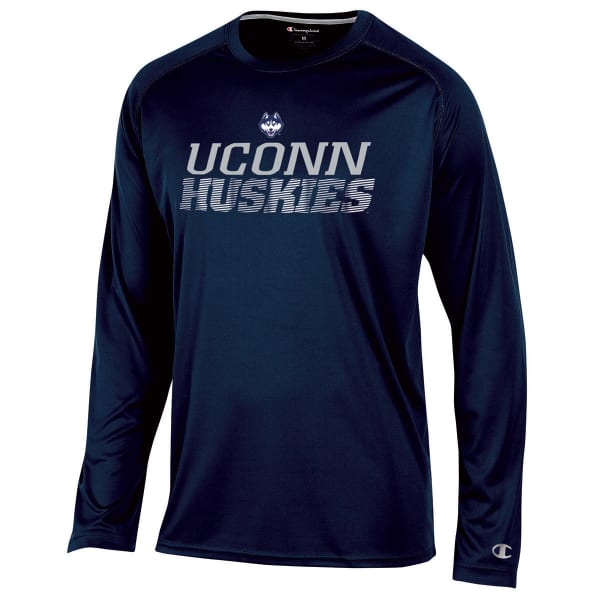 CHAMPION Men's UConn Back Hit Poly Long-Sleeve Tee