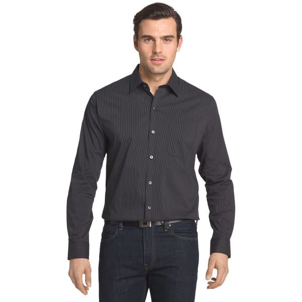 VAN HEUSEN Men's Traveler Stretch Stripe Long-Sleeve Shirt