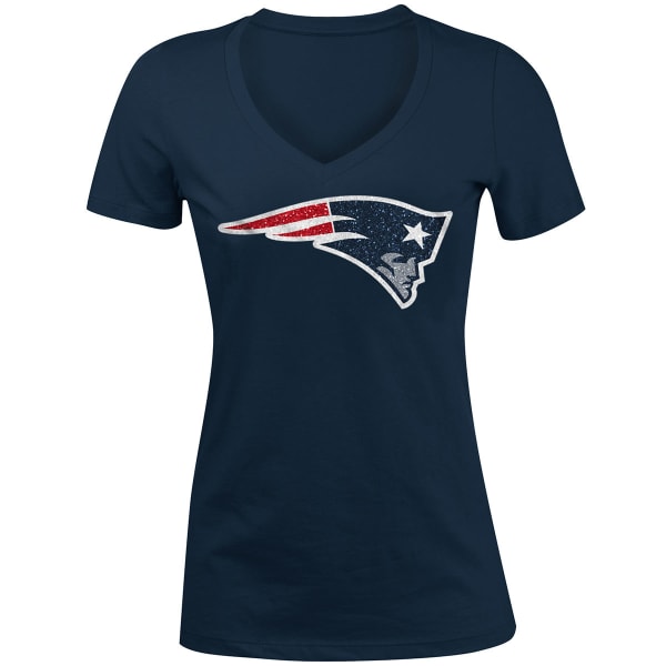 NEW ENGLAND PATRIOTS Women's Baby Jersey Glitter Short-Sleeve Tee