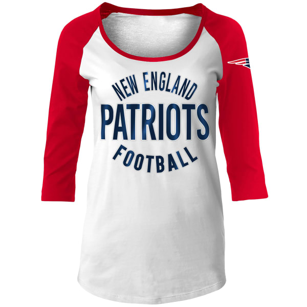 NEW ENGLAND PATRIOTS Women's Scoop Neck ¾ Raglan Sleeve Tee