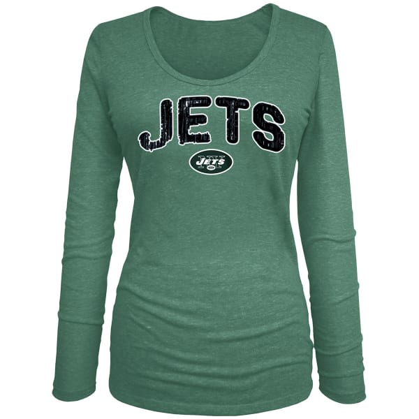 NEW YORK JETS Women's Tri-Blend Scoop Neck Long-Sleeve Tee