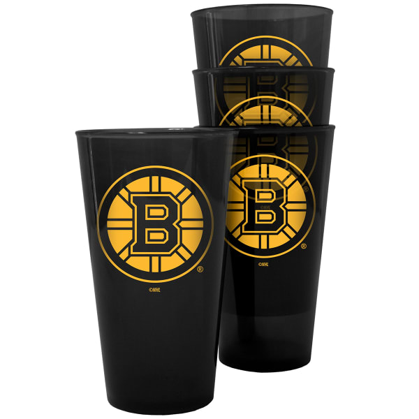 BOSTON BRUINS 16 oz. Plastic Pint Glasses, 4 Pack