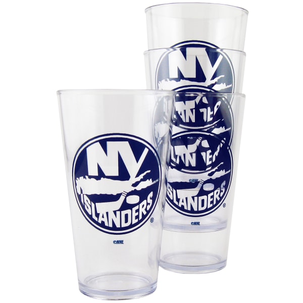 NEW YORK ISLANDERS 16 oz. Plastic Pint Glasses, 4 Pack