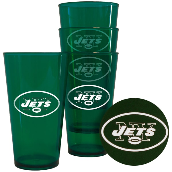 NEW YORK JETS 16 oz. Plastic Pint Glasses, 4 Pack