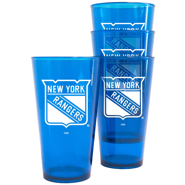 NEW YORK RANGERS 16 oz. Plastic Pint Glasses, 4 Pack