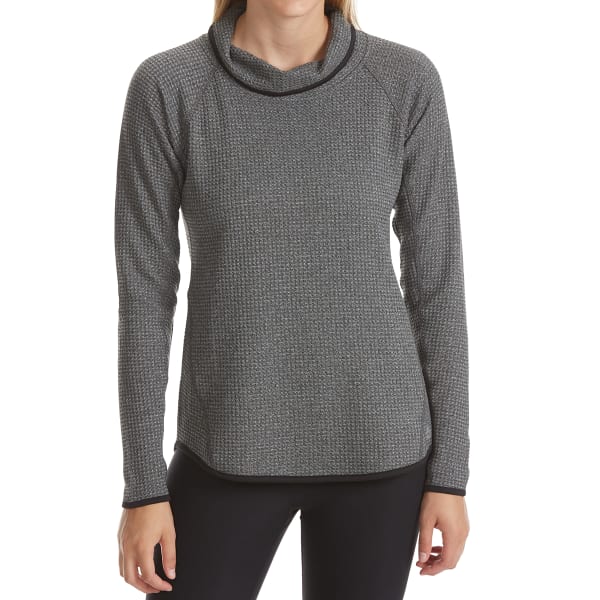 RBX Women's Peached Waffle Cowl Neck Long-Sleeve Top