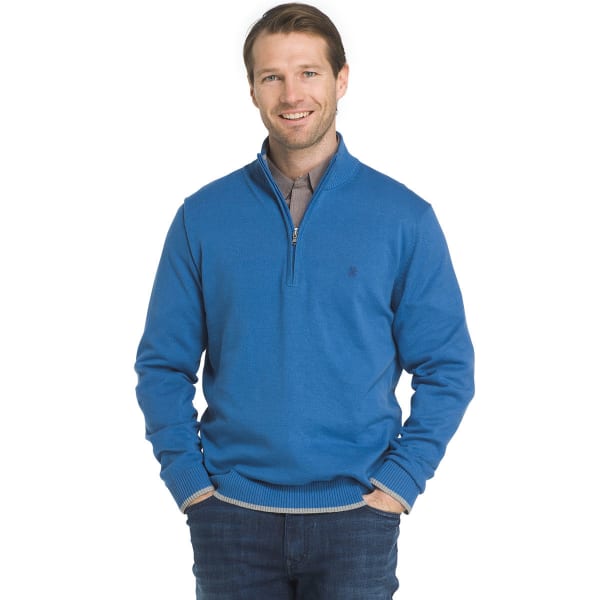 IZOD Men's Fine-Gauge 1/4 Zip Long-Sleeve Sweater