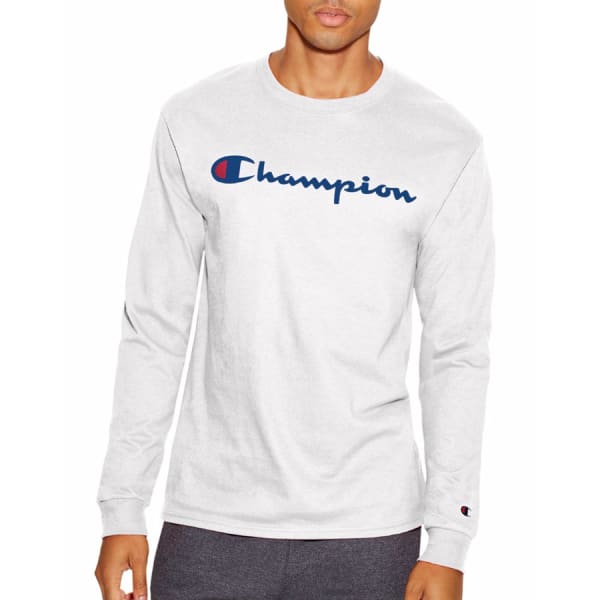 CHAMPION Men's Life Script Logo Long-Sleeve Tee