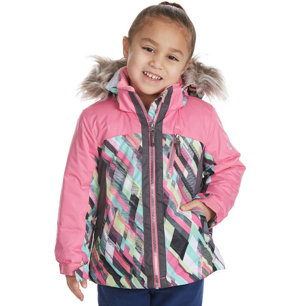 FREE COUNTRY Little Girls' Printed Color-Block Boarder Jacket