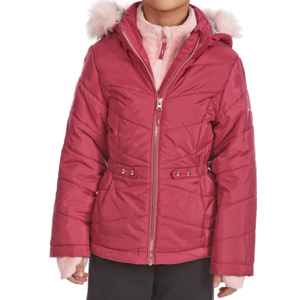 FREE COUNTRY Big Girls' Quilted Mid-Length Bib Jacket