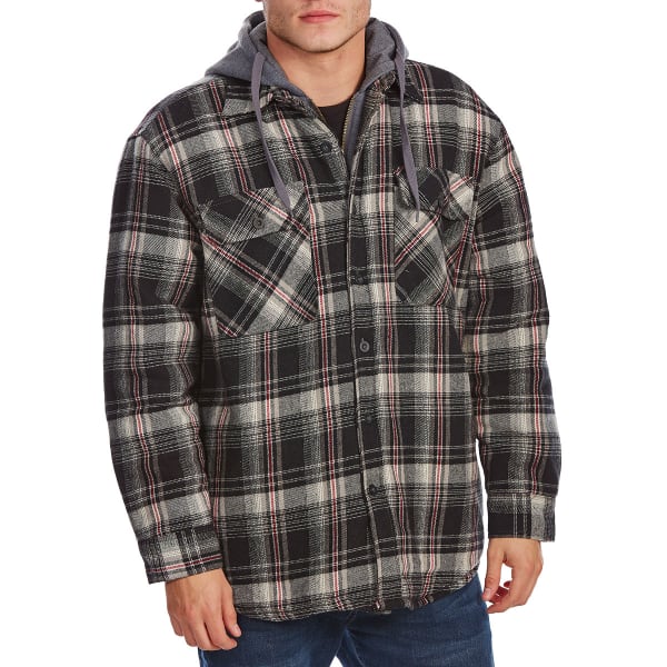 NORTHERN EXPEDITION Men's Dakota Quilted Lined Hooded Long-Sleeve Flannel