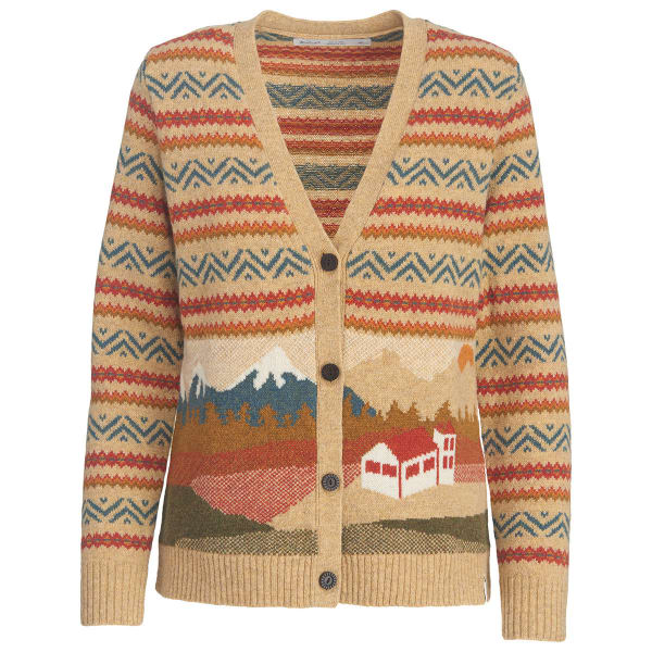 WOOLRICH Women's Chimney Peak Holiday Motif Cardigan Sweater