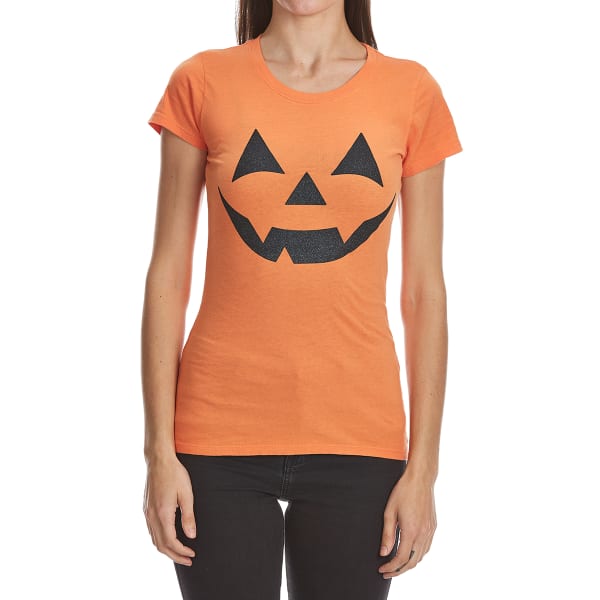 HYBRID Juniors' Pumpkin Smile Halloween Tee