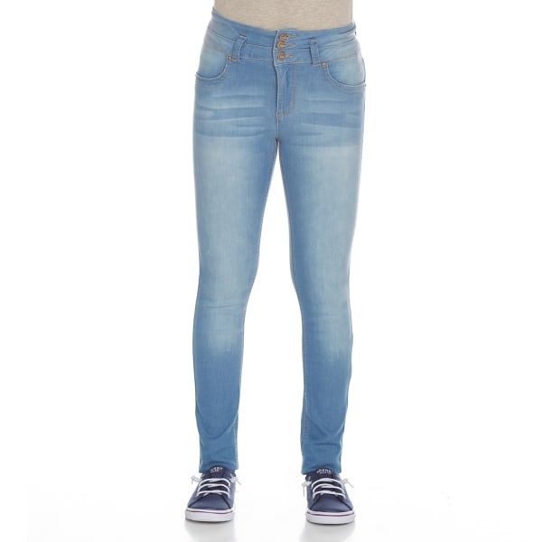 YMI Girls' Super Soft 3-Button High-Rise Skinny Jeans