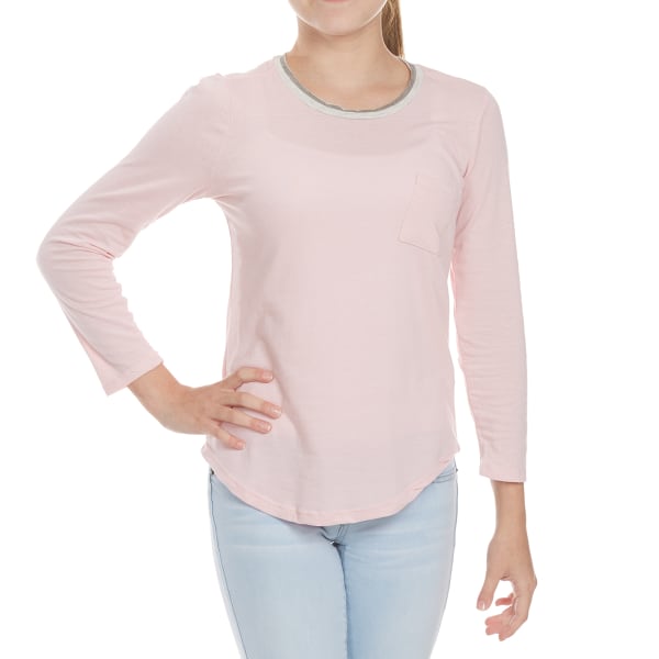 POOF Juniors' Ringer Long Sleeve Tee