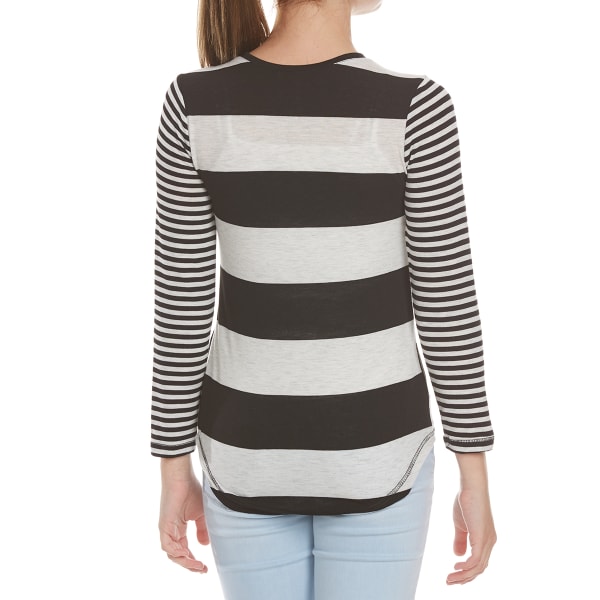 POOF Girls' Striped Long Sleeve FB Tee