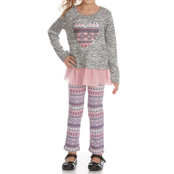 FREESTYLE Girls' Heart Hacci Leggings and Shirt Set