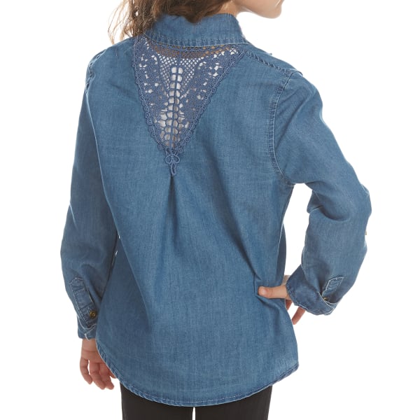 FREESTYLE Girls' Embroidered Denim Long-Sleeve Shirt